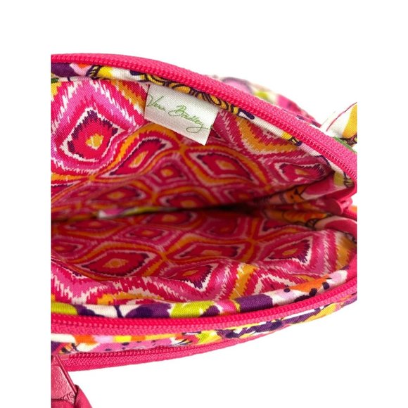 Vera Bradley Clementine Crossbody Bag Hipster Purse Pink/Yellow 8"x6" - Picture 16 of 16